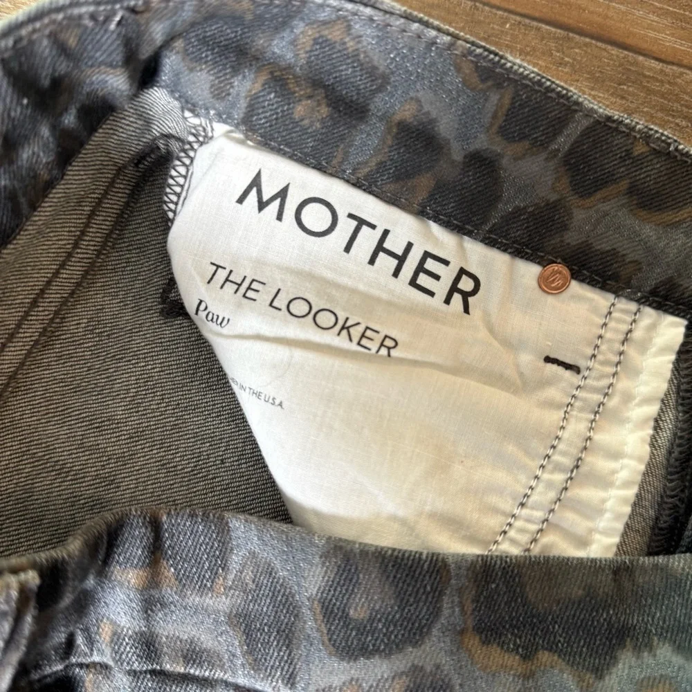 MOTHER The Looker Leopard Paw Wash Mid Rise Skinny Dark Grey - Picture 6 of 11